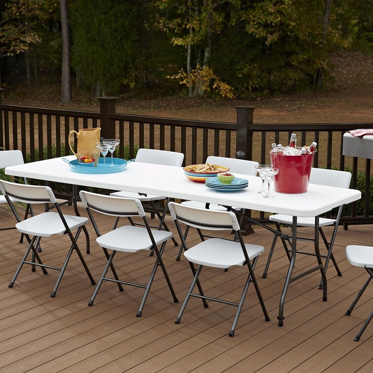 White folding discount table with chairs